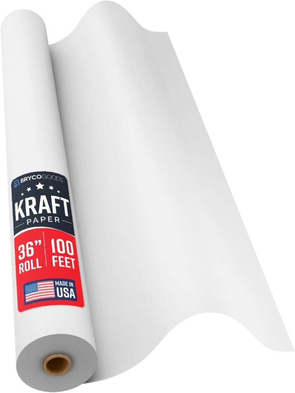 White Kraft Paper Roll - 36” x 100’ 1200” - - Banner Paper for Painting, Easel
